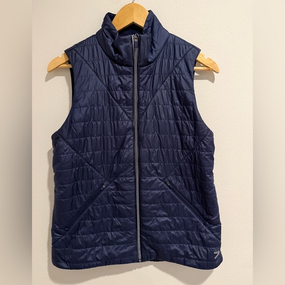 New Balance® for J.Crew vest Medium Navy Blue Warm Layer Running Hiking Camp - Picture 2 of 11